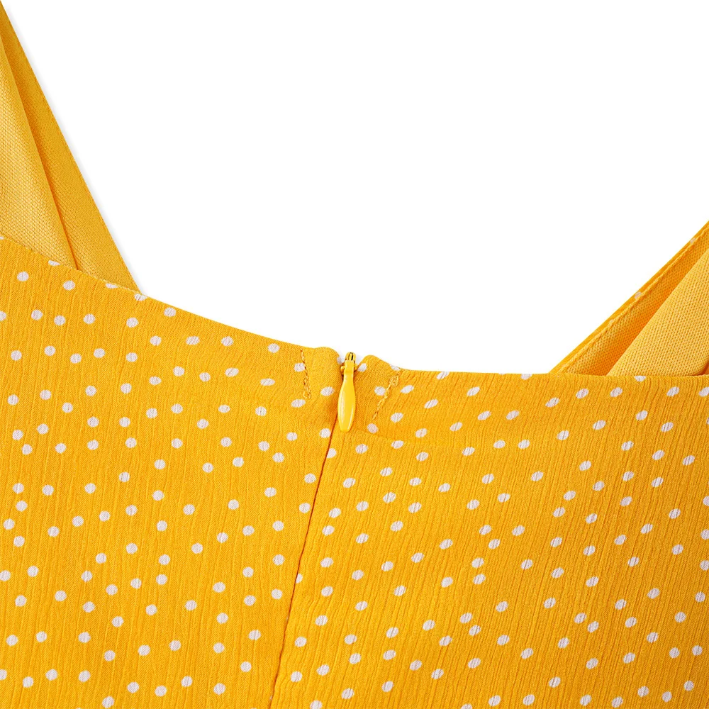 2019 Summer Fashion Dot Print A-line Dresses Women V-neck Sleeveless Sashes Ruffles Beach Style Casual Lady Chiffon Mini Dress | Женская