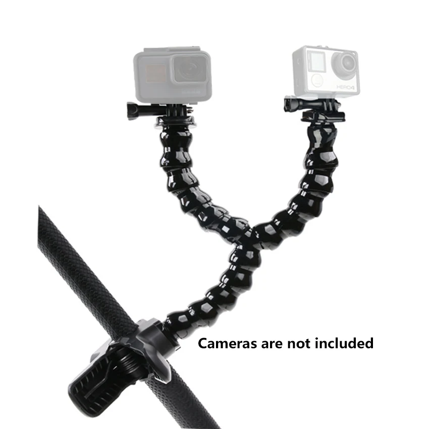 Гибкий монопод с двойной головкой для камер Gopro, телефонов, мини-штатив для селфи, гусиная шея для блогера, видео запись