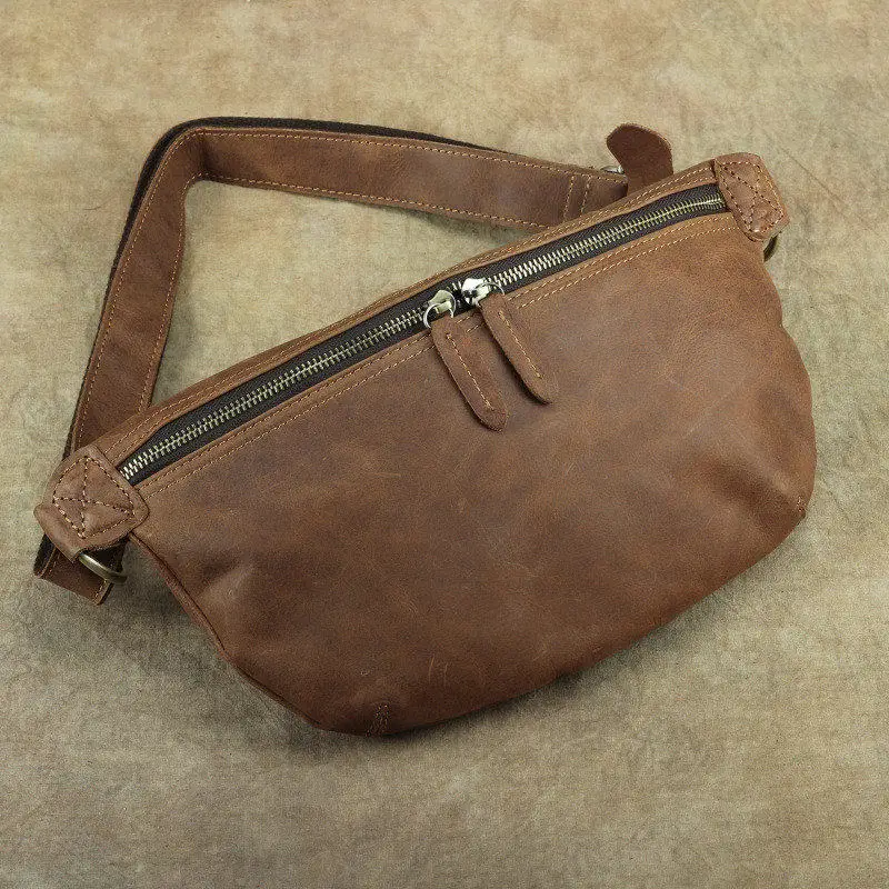 Yellow brown PNDME винтажная Простая мужская нагрудная сумка из натуральной кожи, повседневная простая многофункциональная сумка-мессенджер, повседневный светильник, спортивная сумка на пояс - Цвет: Yellow brown
