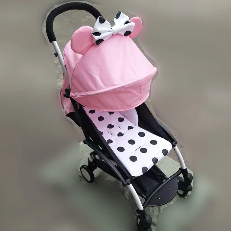 pink minnie 175 градусов коврик для детской коляски+ солнцезащитный чехол для Babyzen yoyo Yoya коляска для новорожденного аксессуары солнцезащитный Навес Подушка подкладка сиденья - Цвет: pink minnie