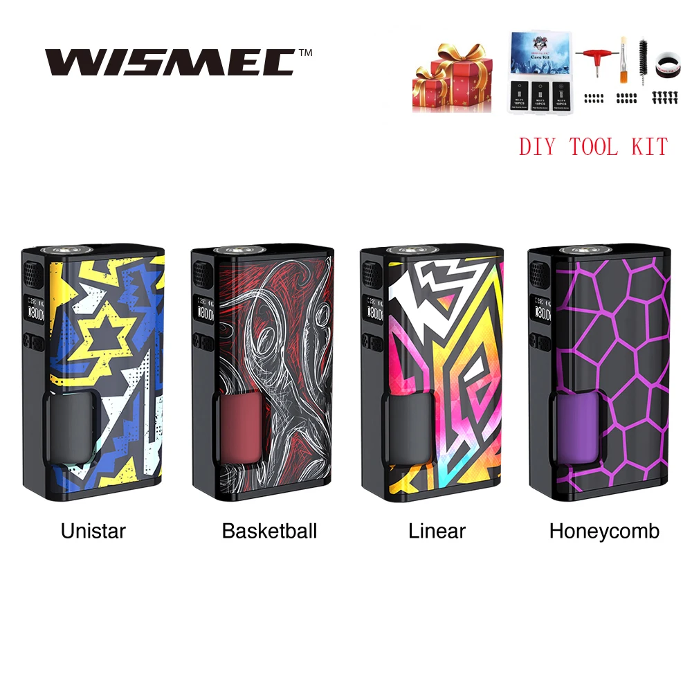 Wismec роскошная поверхность 80 Вт коробка мод с 6 5 мл бутылкой подходит для