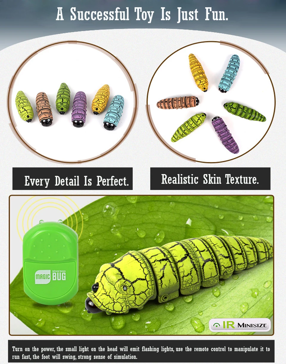 Пульт дистанционного управления животного Caterpillar pet Электрический инфракрасного зондирования пластиковые игрушки насекомых моделирование хитрый подарок игрушка модель