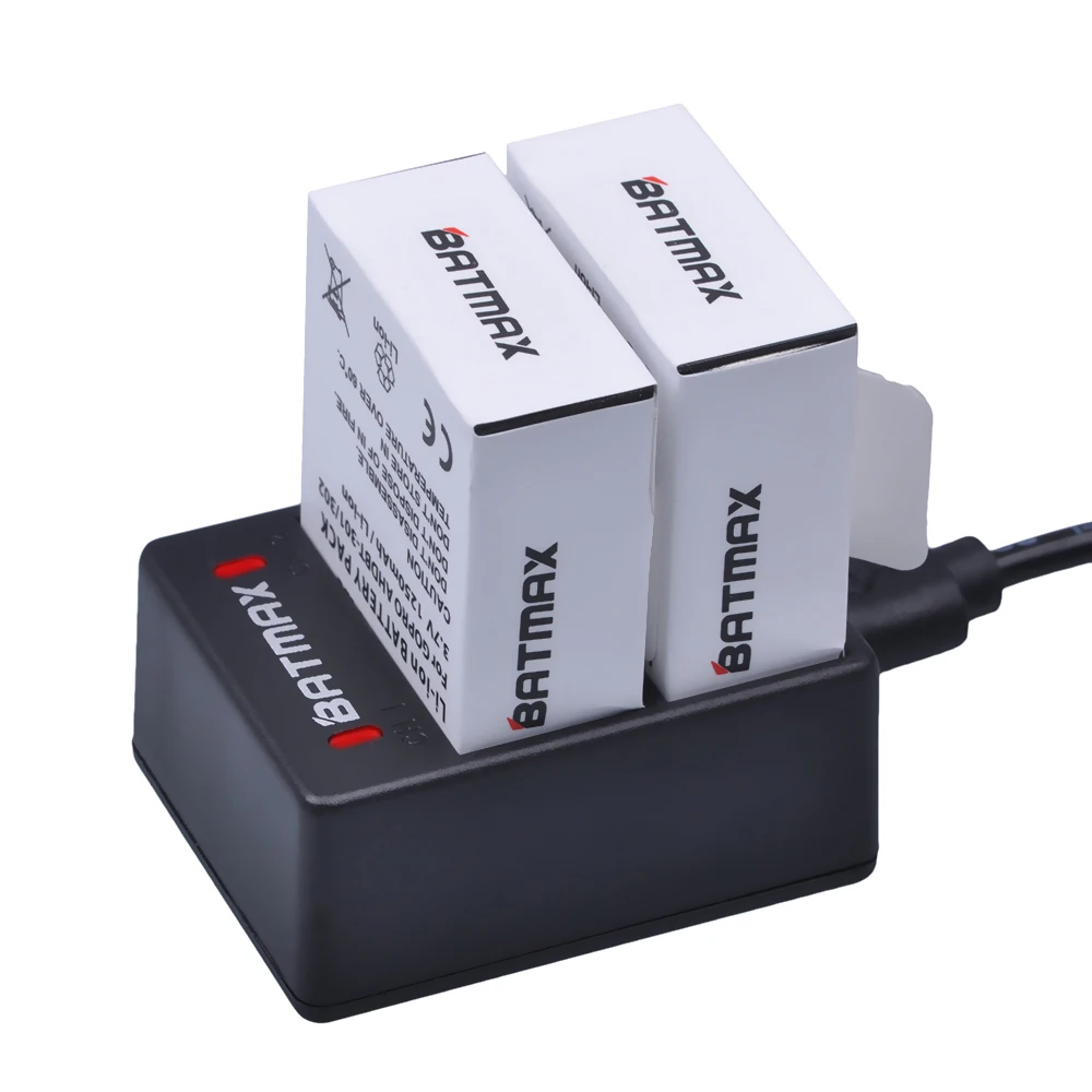 Аккумулятор Batmax AHDBT-301 4 шт. двойное зарядное устройство USB AHDBT-302 для камеры Gopro Hero 3/3