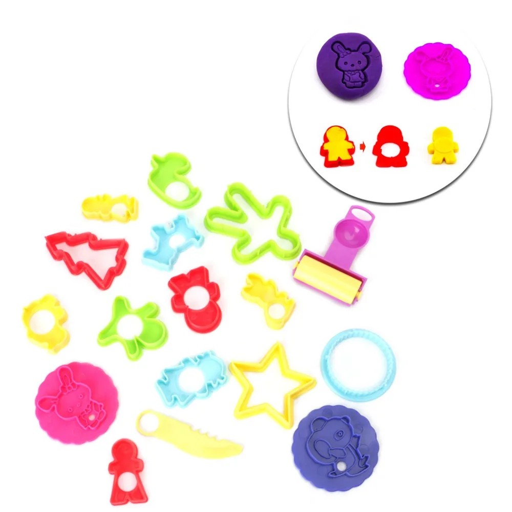 18 шт Смешанные Пластик тонкая глины тесторезки формы Детская моделирование хит
