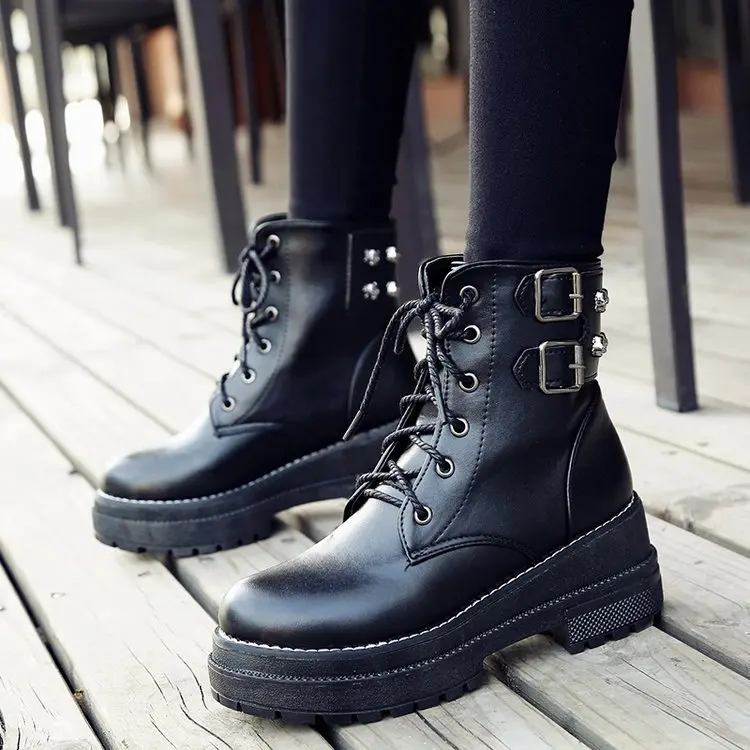 Ботильоны на плоской подошве женская черная обувь танкетке каблуке 6 5 см модные