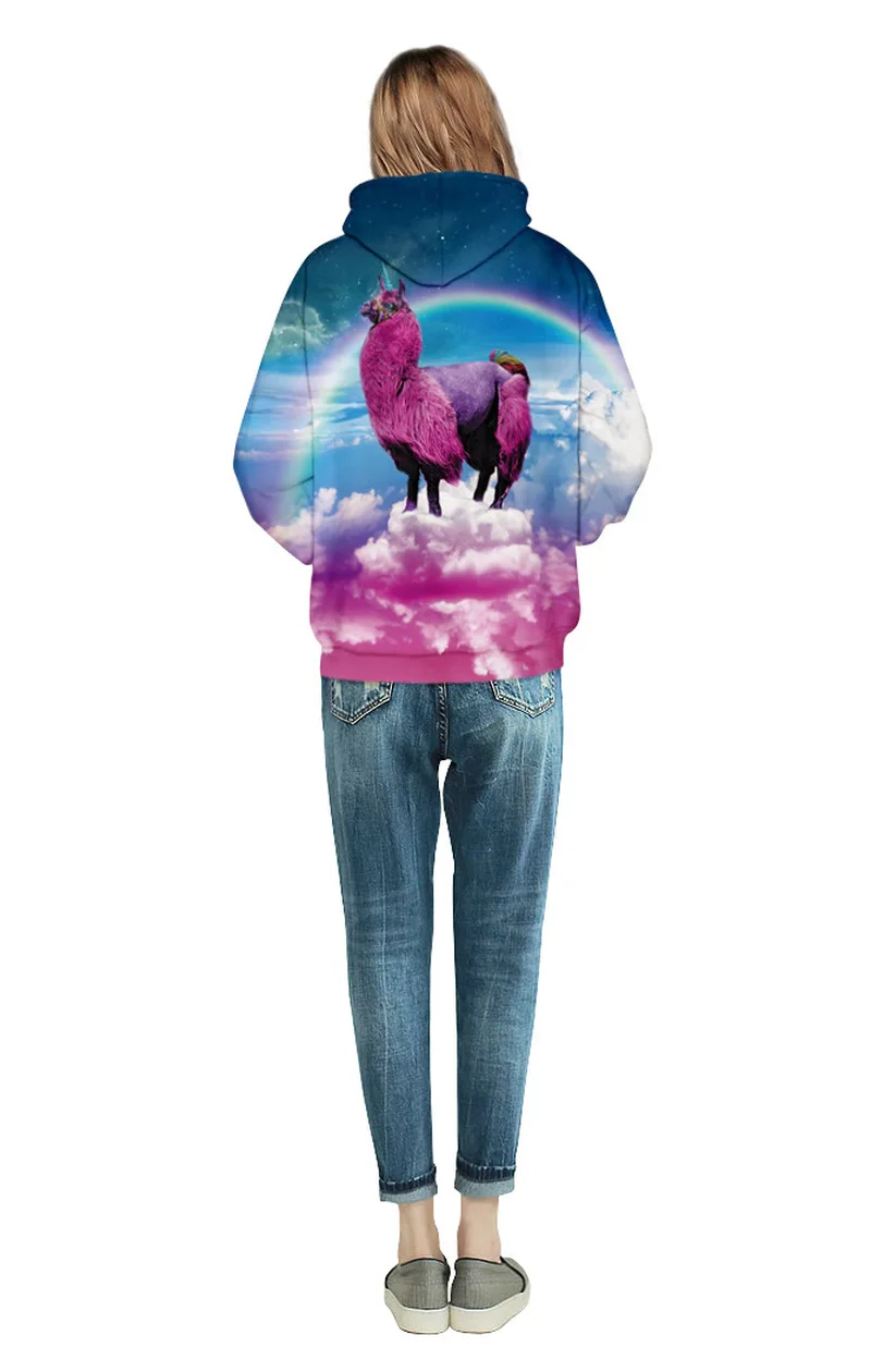 

2D Sweatshirts Rainbow Unicorn High Quality Printed Hooded Tops Couple Print Sweatshirt Jumper Hooded Hoodie Coat Pullover