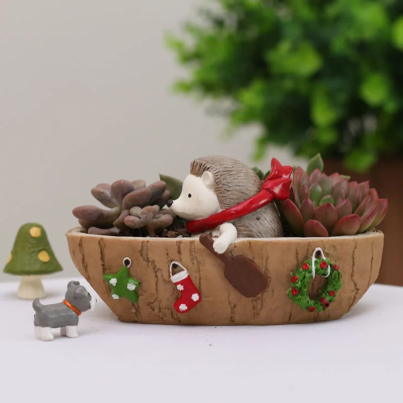 Рождественский Декор цветочный горшок домик в форме животного для Ёжика