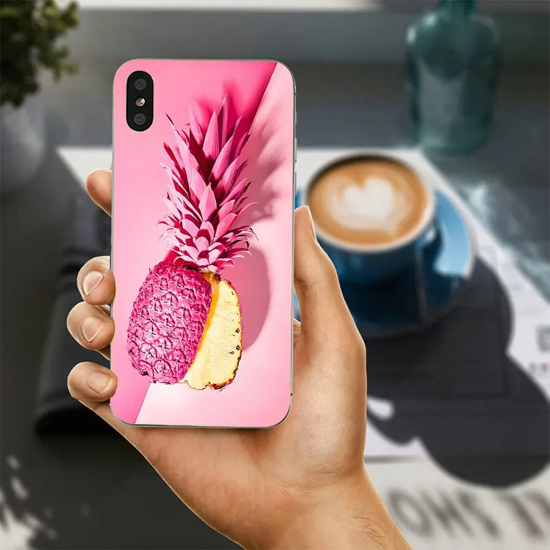 Soft TPU Silicone Mobile Phone Cases for iPhone X 8 7 Plus 6 6S 5 5S SE 5C 4S Shell Bags Back Cover Capa Pineapple On Pink | Мобильные