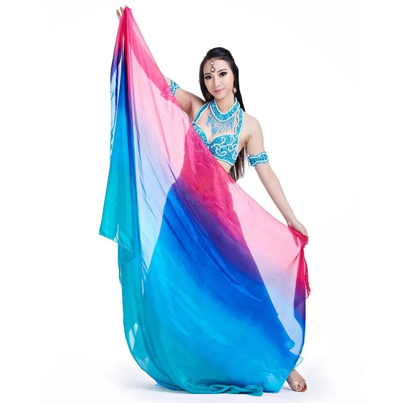 Женская шифоновая Фата для танца живота светло светильник зеленая полукруглая