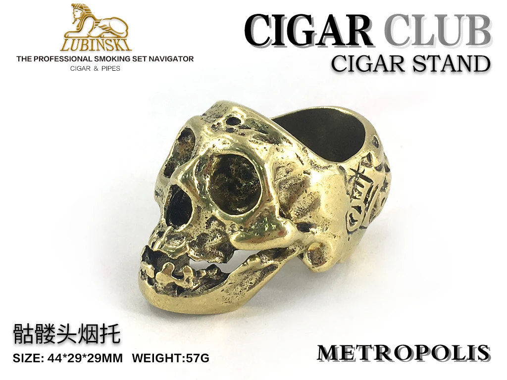 Держатель пепельницы с черепом COHIBA, стальная подставка для сигар, Золотой Серебряный
