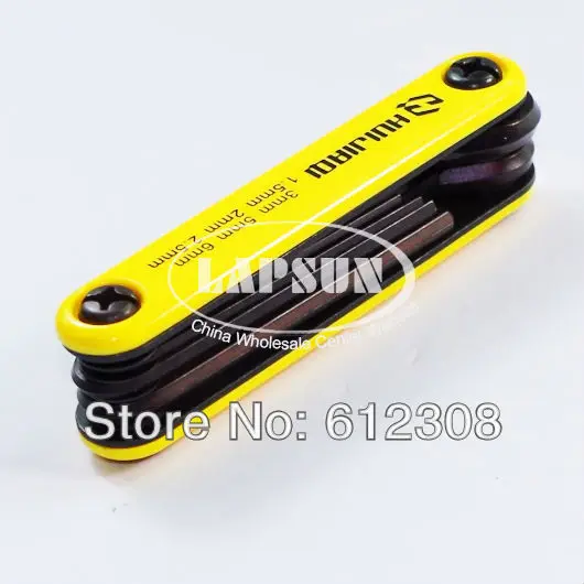 6-in-1 Portable Folding Hexagon Hex Key Allen Wrench Spanner ScrewDriver Set Kit tool 1.5mm 2mm 2.5mm 3mm 5mm 6mm 9609C | Инструменты