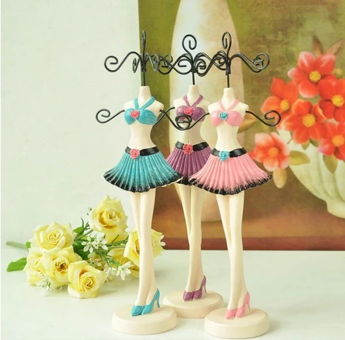 2014 Бесплатная доставка Мини белое платье Манекен леди серьги ожерелье ювелирные