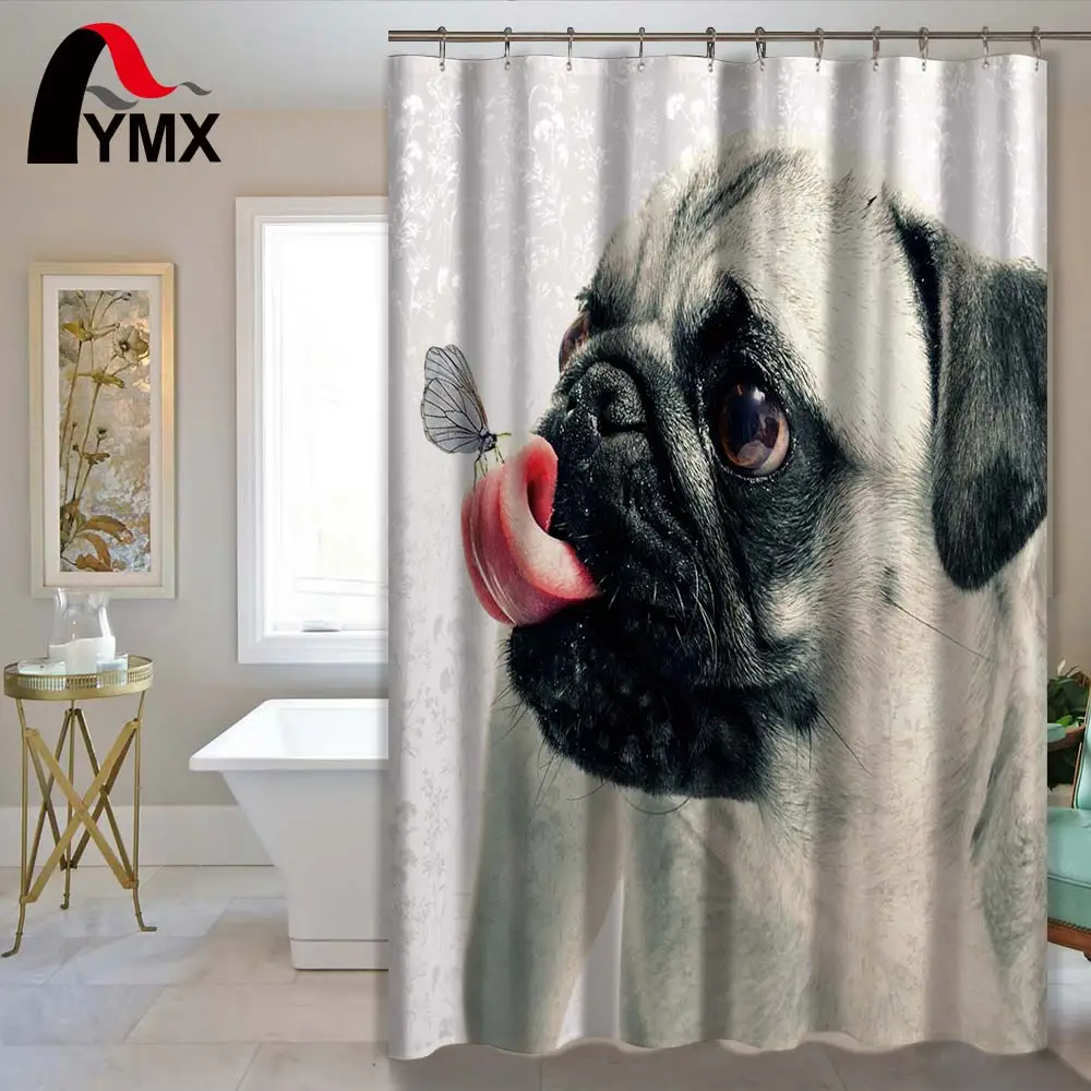 Полиэстеровая Водонепроницаемая занавеска для душа ванной собаки из