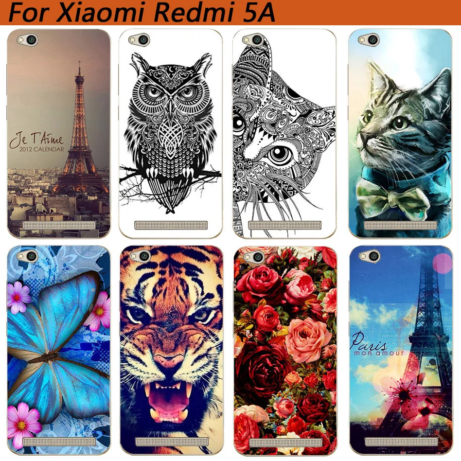 Мягкий чехол из ТПУ для телефона Xiaomi Redmi 5A чехлы силиконовые с рисунком волка розы