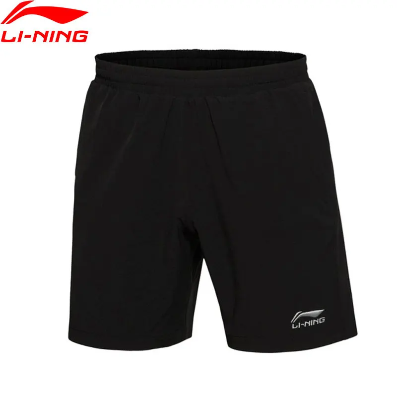 Li-Ning, мужские шорты для соревнований по бадминтону, 91.1% полиэстер, 8.9% спандекс, обычная посадка, дышащая подкладка, спортивные шорты, AAPJ307 CAMJ19