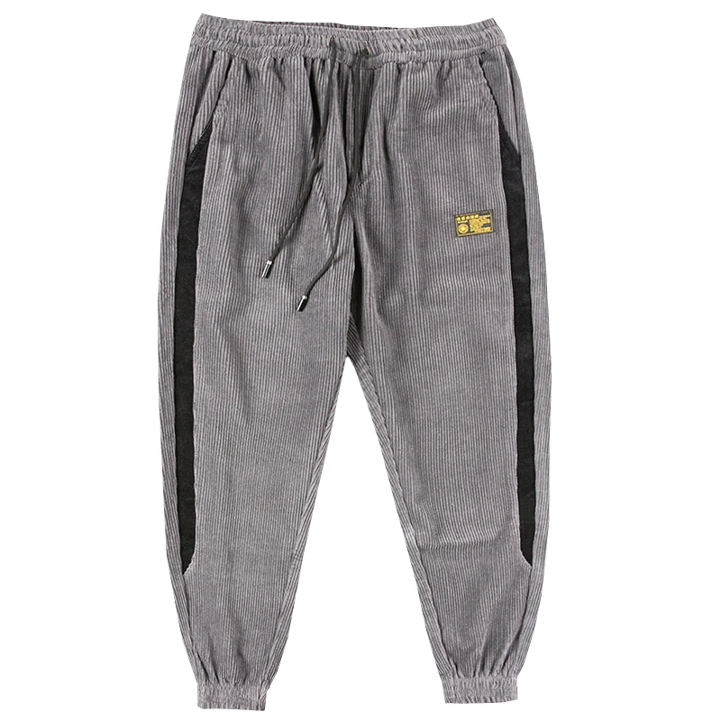 Baggy Corduroy Pants Men Fashion Hip Hop Harem Harajuku Joggers Sweatpant Striped Vintage Japanese Streetwear Clothing | Мужская одежда
