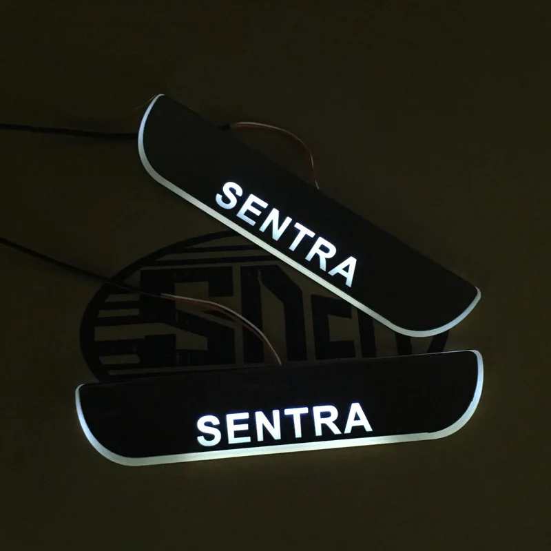 

SNCN LED Car Scuff Plate Trim Pedal Door Sill Pathway Moving Welcome Light For Nissan Sentra 2013 -2016 2017 2018 Accessories