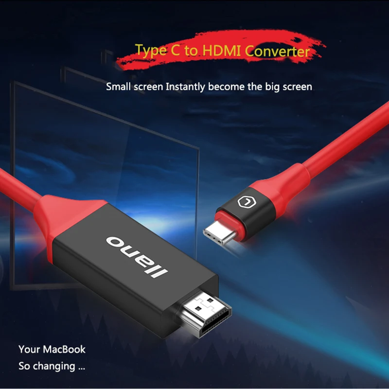 Llano USB C к HDMI кабель Thunderbolt 3 type 4 K * 2 HD дисплей для Macbook samsung dex телефон Chromebook usb |