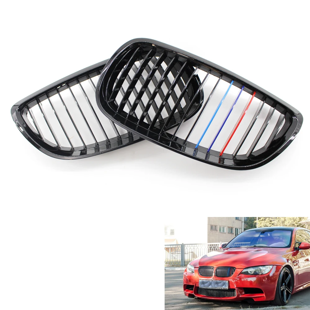 

Левая Правая глянцевая черная передняя почечная решетка для BMW E92 E93 3 серии 335i 328i M3 Coupe Cabriolet 2 двери 2D пред-лицевая сторона