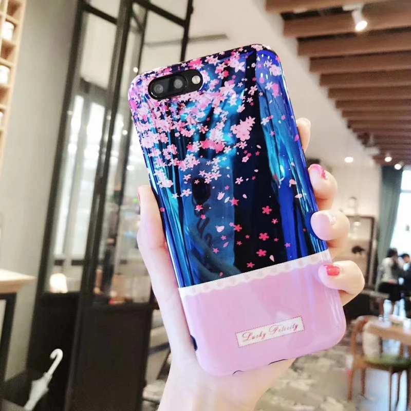 Чехол для телефона с цветочным рисунком iphone X 8plus 6s 7 синий чехол Xsmax Xs Xr розовым