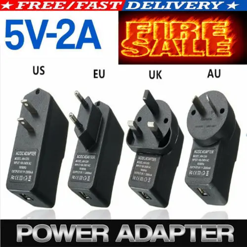 Адаптер питания с разъемом Micro USB EU/US/AU/UK 100 240 в перем. Тока на 5 В 2 А конвертер