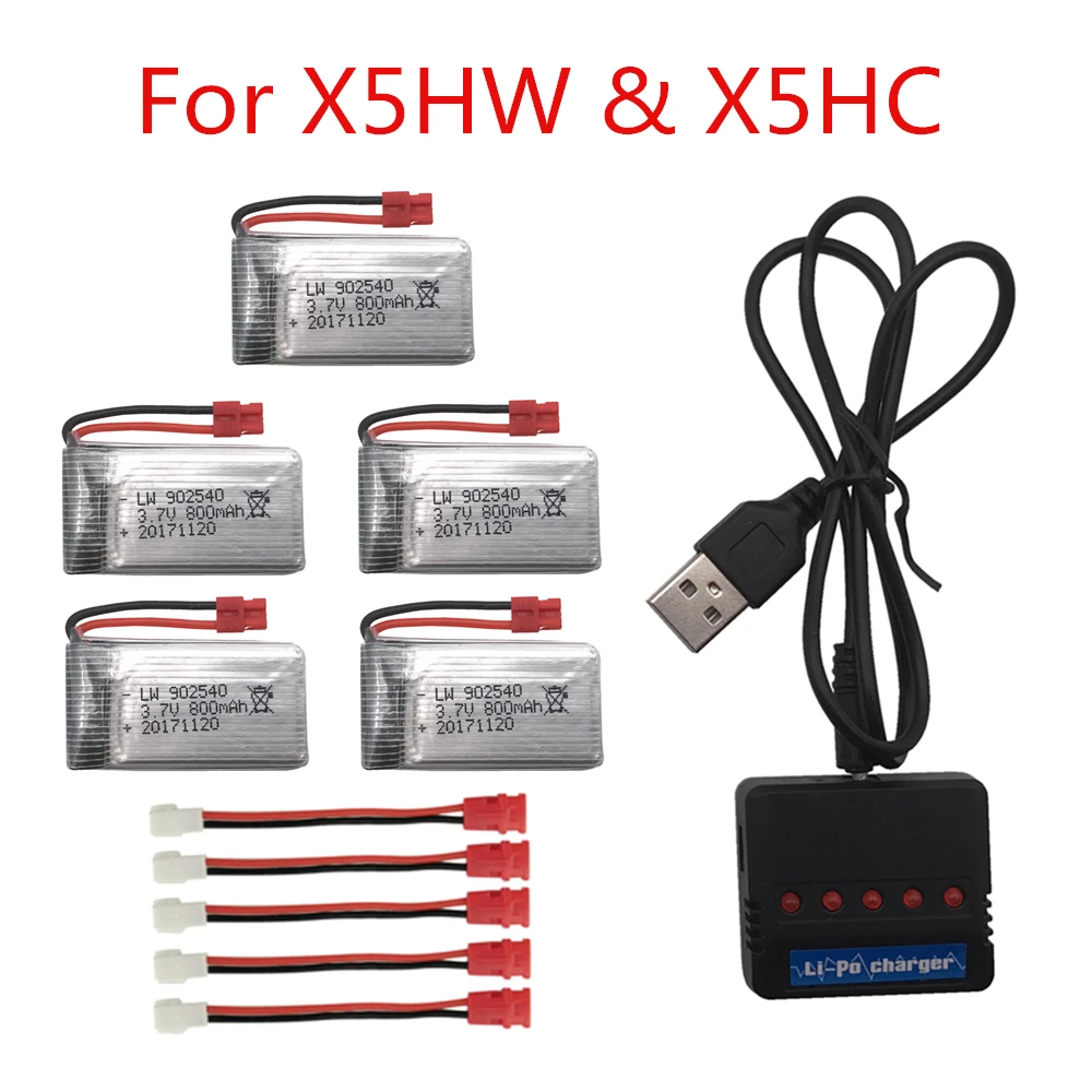 Limskey 800 мАч 3 7 В LiPo аккумулятор + USB зарядное устройство для SYMA X5C X5 X5SW X5HW X5HC RC Drone