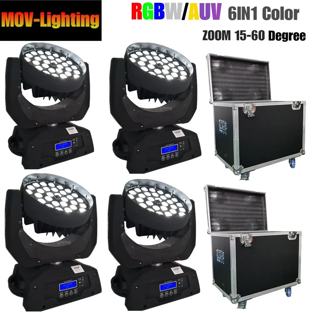 Flycase 36*18 Вт RGBWAUV Zoom СВЕТОДИОДНЫЙ светильник с движущейся головкой светодиодный