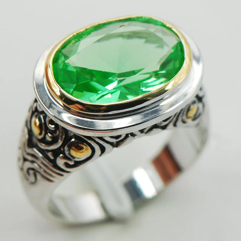 Женское серебряное кольцо Peridot с узором в виде сердечек Размер 6 7 8 9 10 F929|ring braid|ring