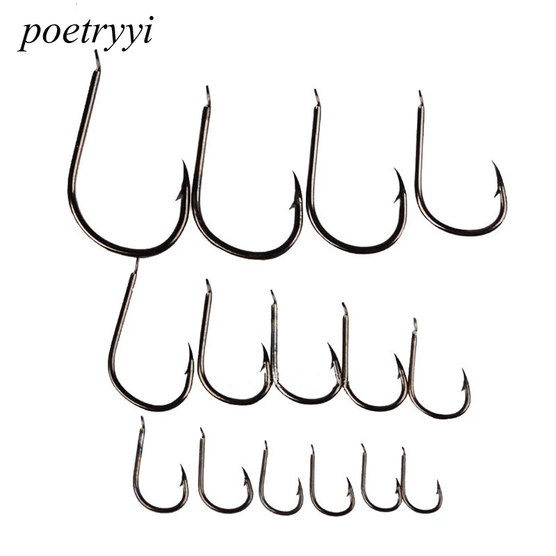 

POETRYYI Size #1-15 High Carbon Steel Circle Owner Fishing Hooks Freshwater Fishhook hole Strong carp fish tackle P30