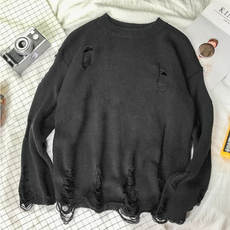 

Rlyaeiz Brand New Men's Sweater 2018 Autumn Winter Pullover Men Fashion Hollow Hole Loose Knitted Male Sweaters Sueter Hombre