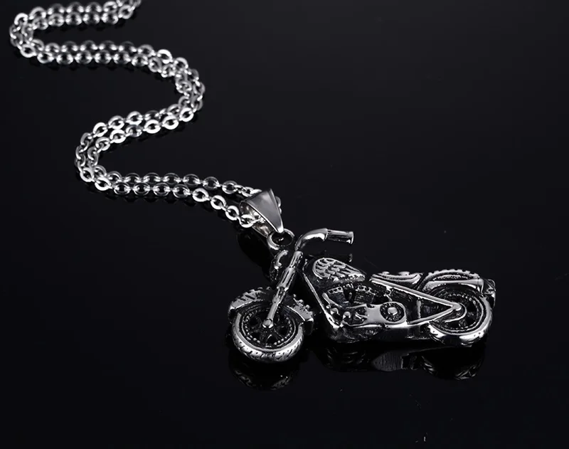 Мужские ожерелья #39s Ghost Rider Rock Punk кулоны модное ожерелье с мотоциклом из