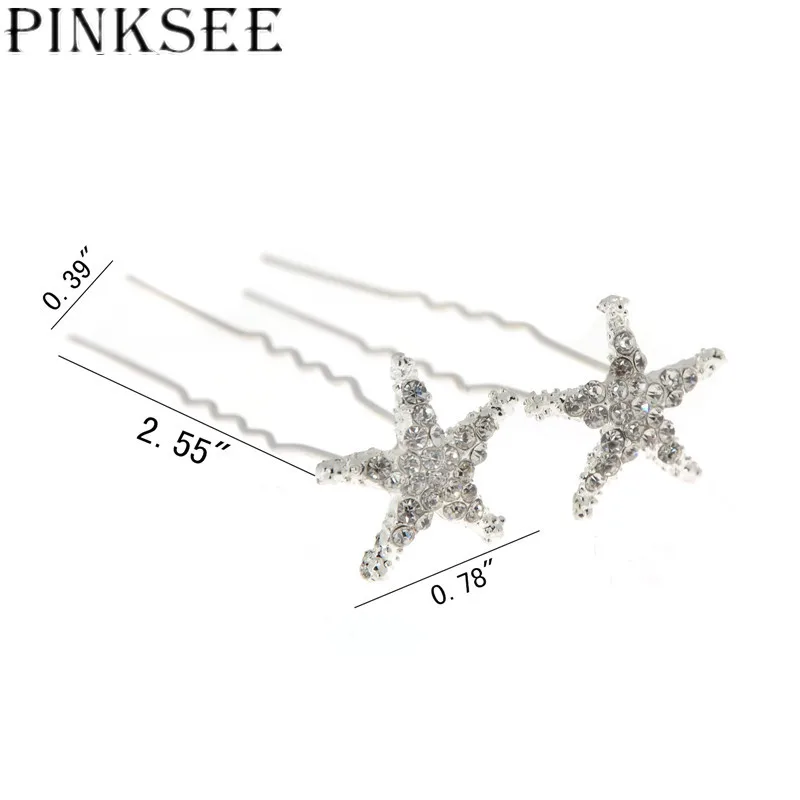 20 шт./компл. новые модные заколки для волос PINKSEE Кристальные звезды свадебные