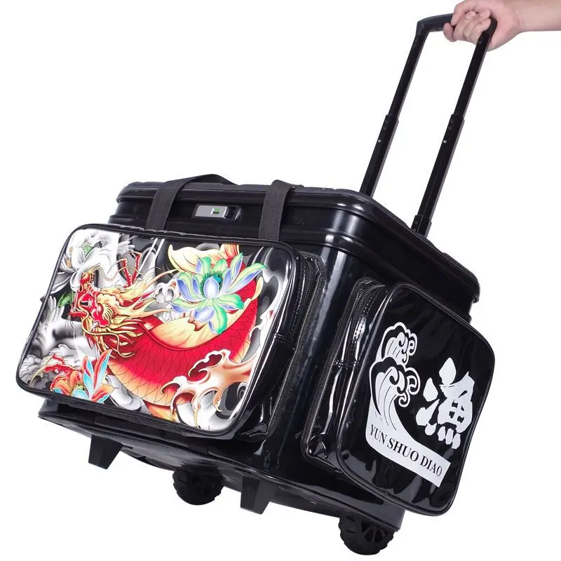 

2019 Hard cover aluminum buckle pull rod type multi-purpose can sit fishing bucket