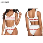 Женский комплект бикини INSTANTARTS, пляжный комплект из двух предметов с вашим логотипом, принтом и фото, летняя одежда для плавания, 2019