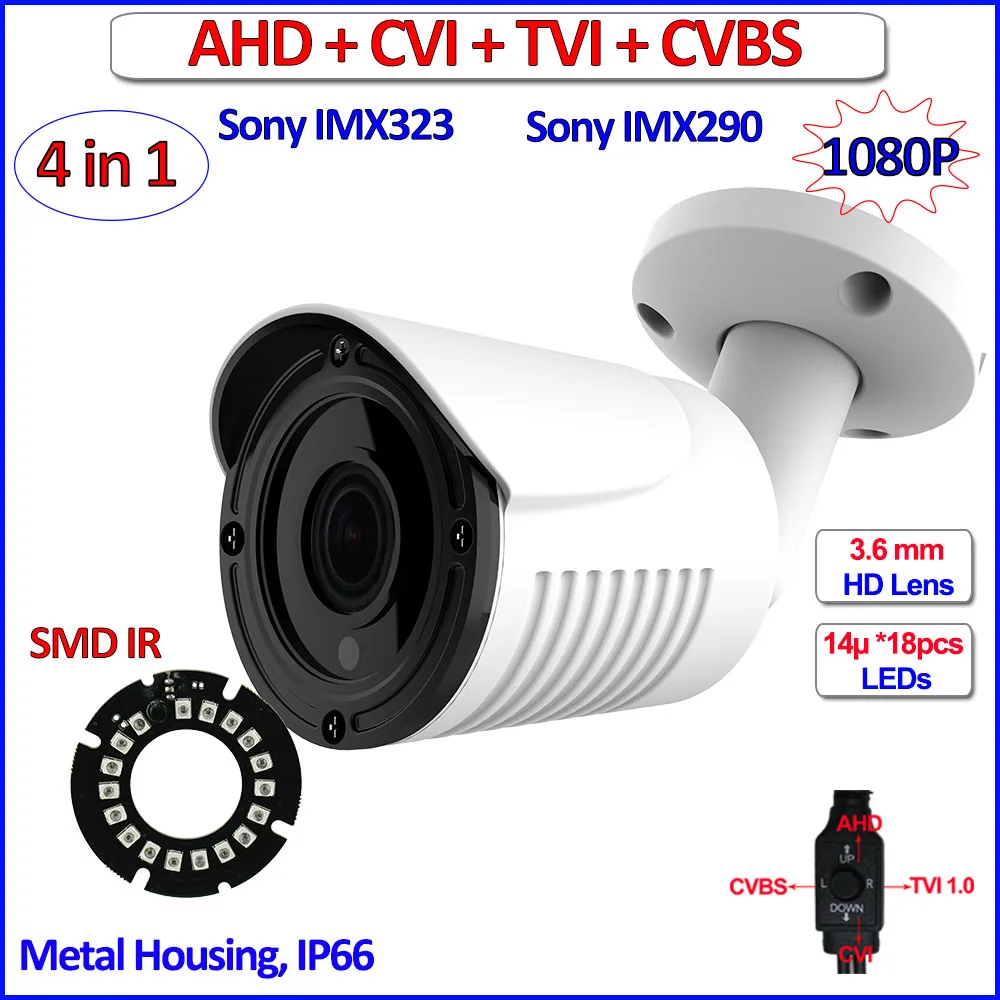 Imx323 imx290 сенсор 1080 P AHD HDCVI HDTVI 4in1 камера видеонаблюдения 2MP цвет ночное видение