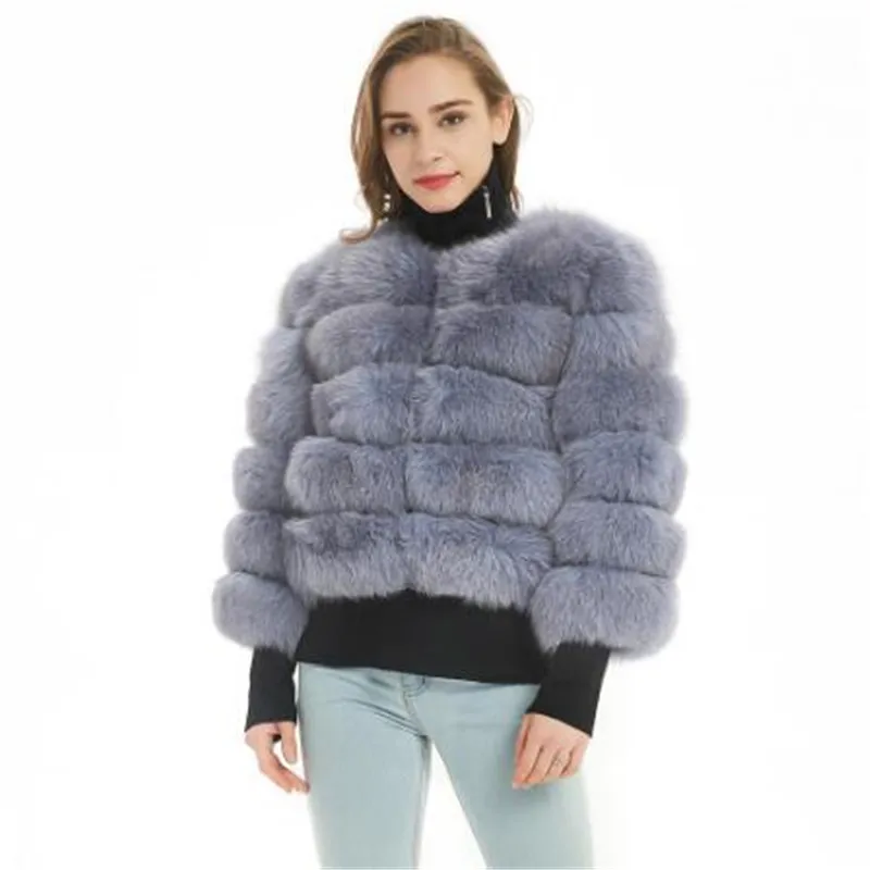 Maomaokong 2021 new real fox fur Winter natural Fashion short Slim jacket Luxury leather Women's Женская одежда