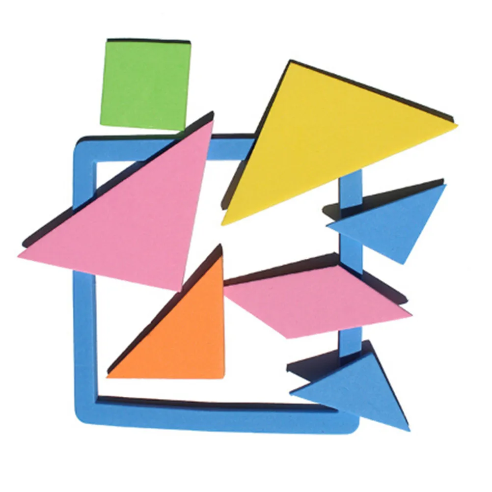 

1set Rainbow Color EVA Tangram Jigsaw DIY Foam Puzzle Geometric Shape Kids Early Learning Educational Brain Training Toys