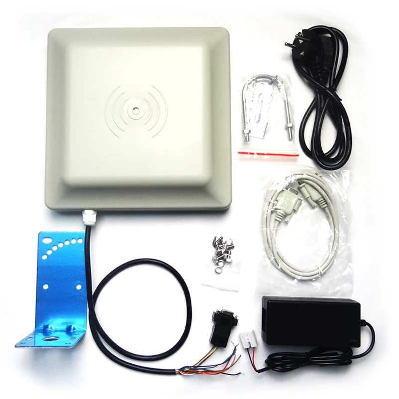 

UHF RFID Reader 6m Long Range Reader Integrated Antenna RS232/485 Wiegand With Free SDK FCC Approved +3pcs UHF RFID Card Sample