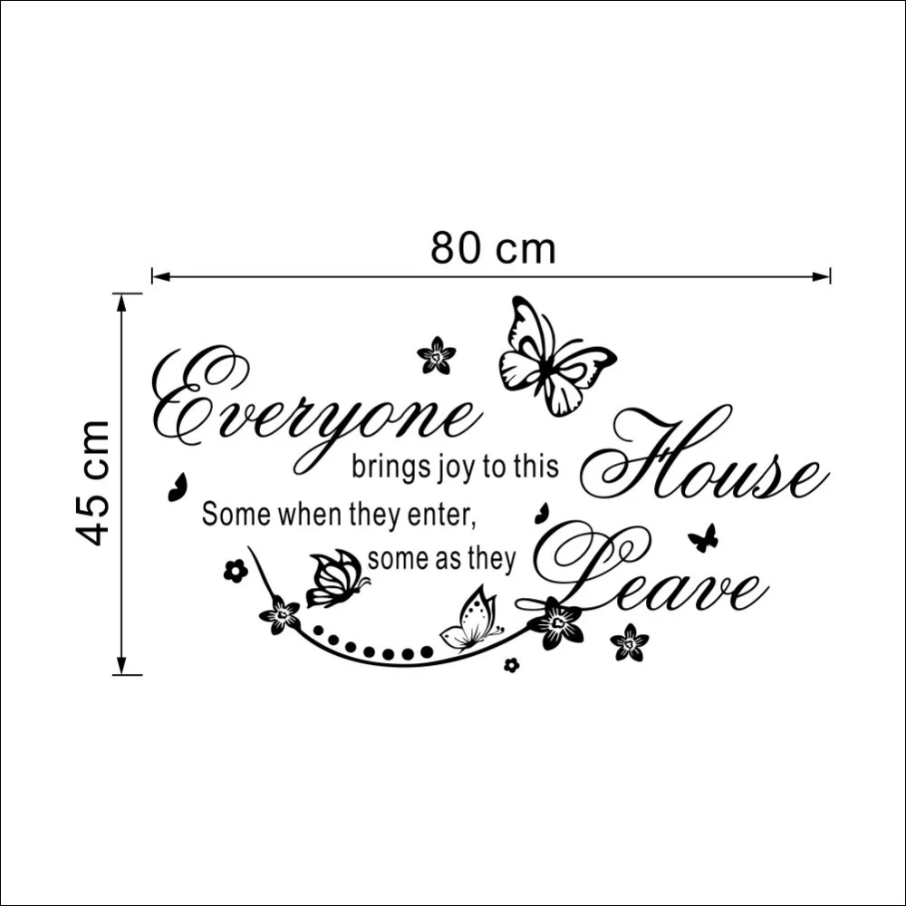 

Characters "Everyone" Butterfly Pattern wall stickers home decor decals decoration 2015 NEW PVC 45*80CM