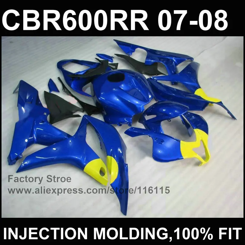 

fitment! Injection moulding dark blue motorcycle set for HONDA CBR 600 RR fairings 2007 2008 bodyworks cbr600rr 07 08