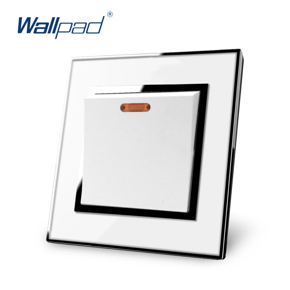 20A переключатель водонагревателя акриловая панель с серебряной каймой Wallpad