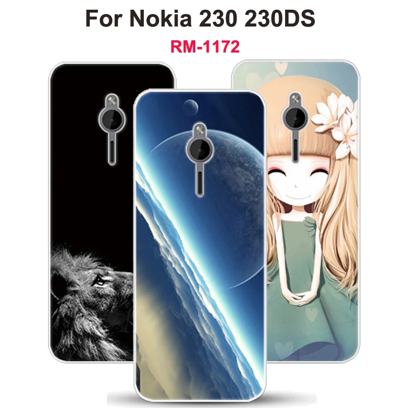 2 8 дюймовый чехол для Nokia 230 230DS мягкий мультяшный телефона в стиле ретро защитный