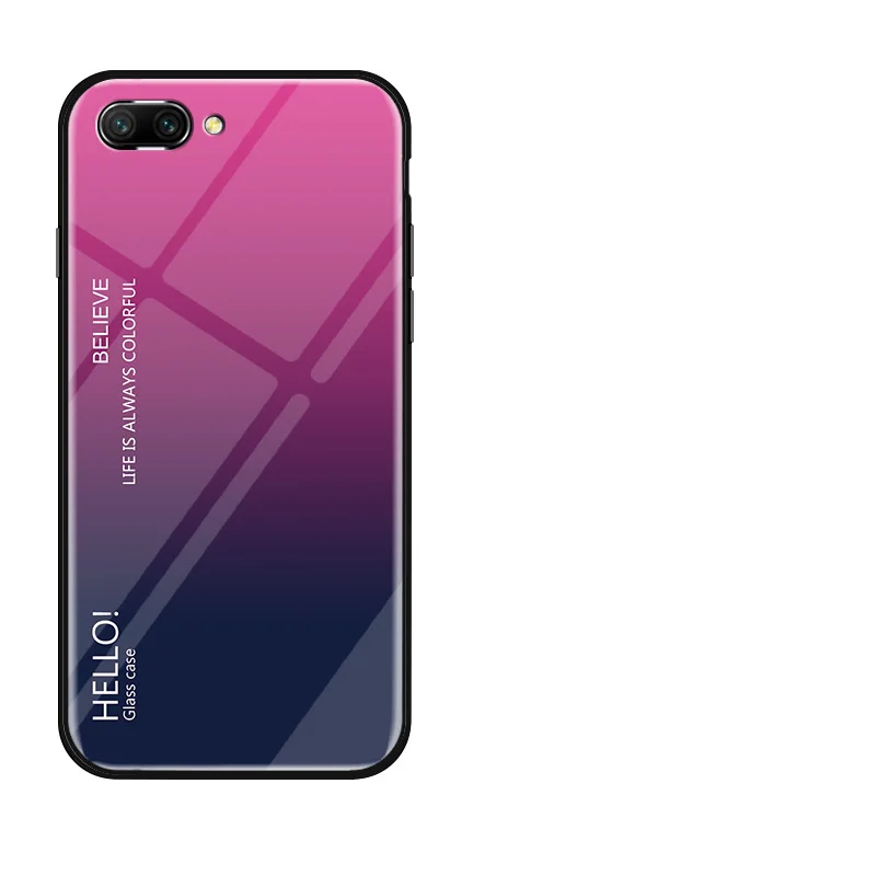 Градиентный чехол из закаленного стекла для телефона Huawei Y9 2019 Y5 2018 P10 P9 Plus Lite Honor Note