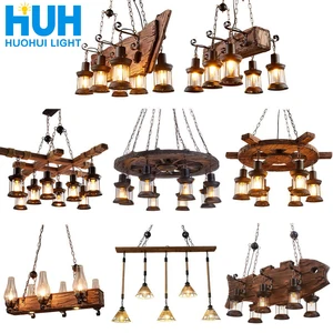 Ретро-бар промышленный ветер Лофт из массива дерева личность Ресторан Кофейня промышленная люстра