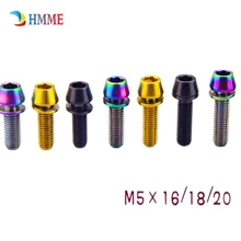 Титановые болты, винты, шток, тормоза M5 X 16 мм, M5* 18, M5x20, выделяют черный цвет, конусная головка с креплением Ti, 4 шт