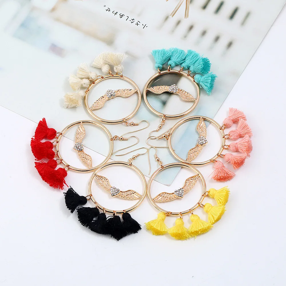 Чешские кисточкой серьги для Для женщин Pendientes flecos Mujer Moda Boho Модные украшения Bijoux