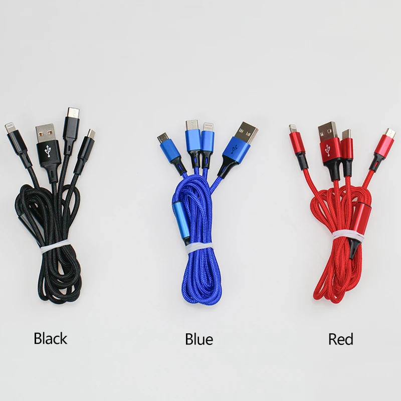Оригинальный USB кабель для Xiaomi 3 в 1 Type C Micro Lightning зарядное устройство IPhone Android IOS Iphone