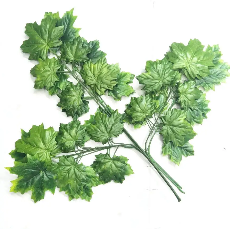 12pcs Artificial Firmiana platanifolia (L. f.) Leaves Branch For Plant Wall Background Wedding Home Hotal Office Bar Decorative | Дом и сад