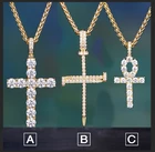 Ожерелье с подвеской крест топгрилз в стиле хип-хоп, ожерелье с микро паве AAAA + кубическим цирконием в египетском стиле, цепочка 24 дюйма 30 дюймов