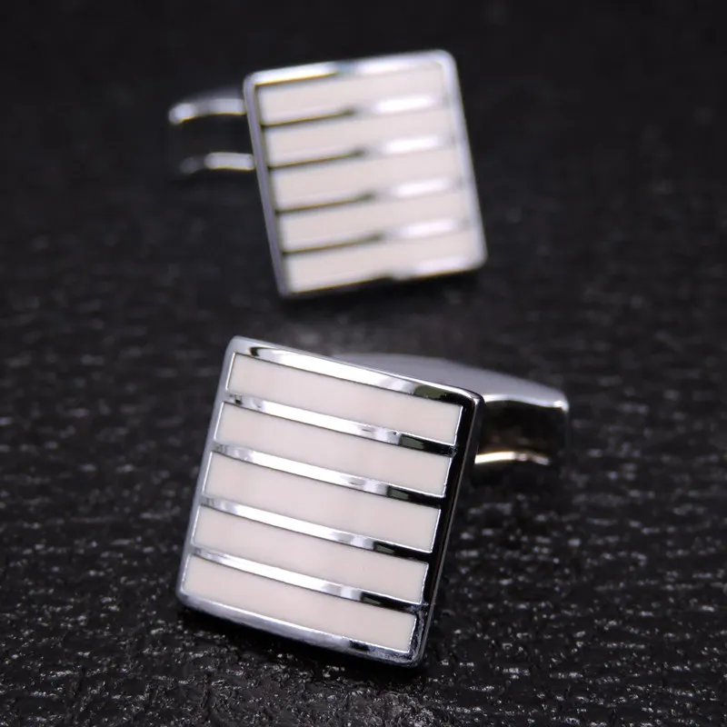 

Free shipping, new white stripe Cufflinks fashion men's shirt cufflinks exclusive French designer button